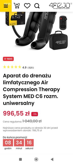 Boa drenaż limfatyczny odchudzanie 6 komor 4Fizjo model Med c6