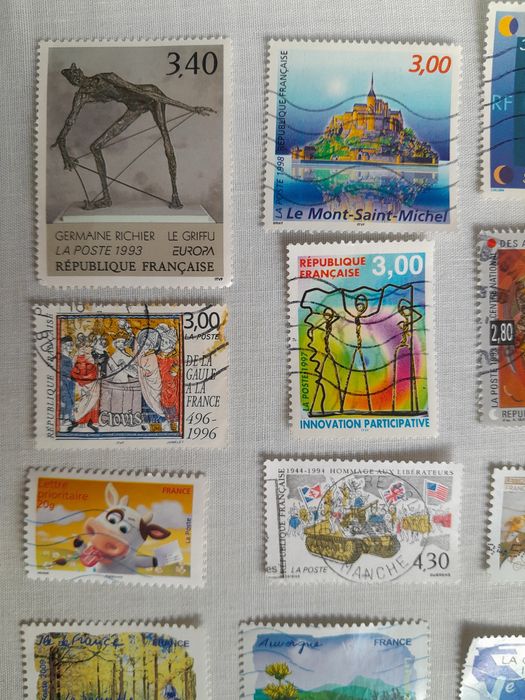 37 Selos Usados – République Française – Todos Diferentes