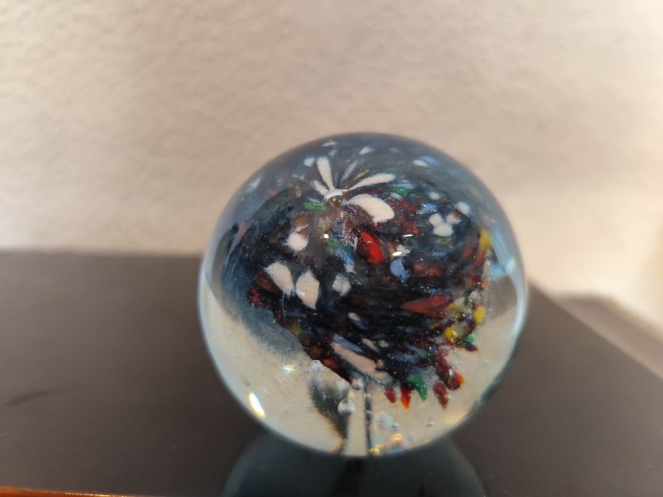 Szklana kula przycisk do papieru vintage retro prl