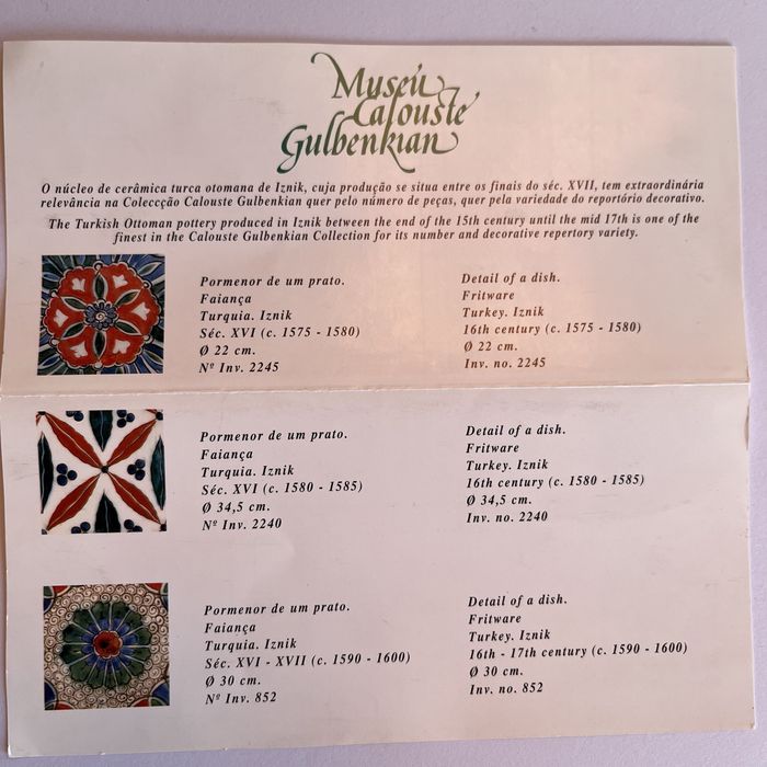 Dominó madeira vintage Museu Gulbenkian Cerâmica Iznik