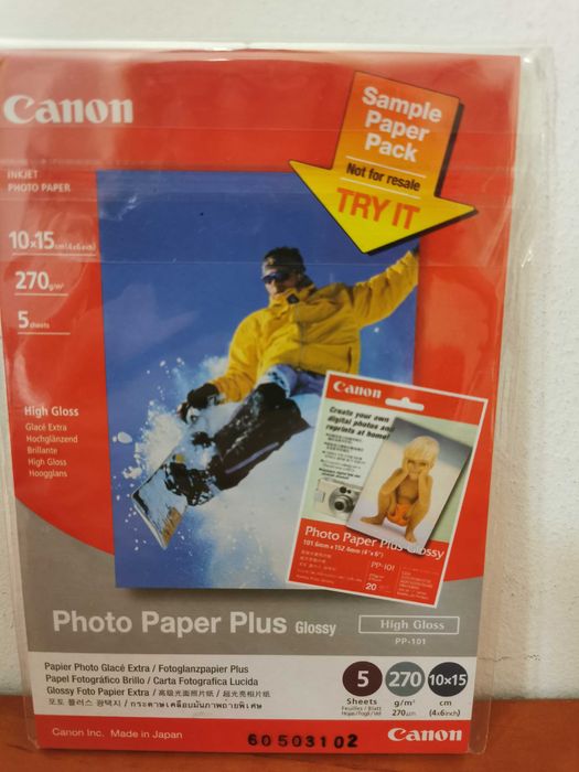 Papier fotograficzny Canon Paper Plus 10x15cm - 5 sztuk!