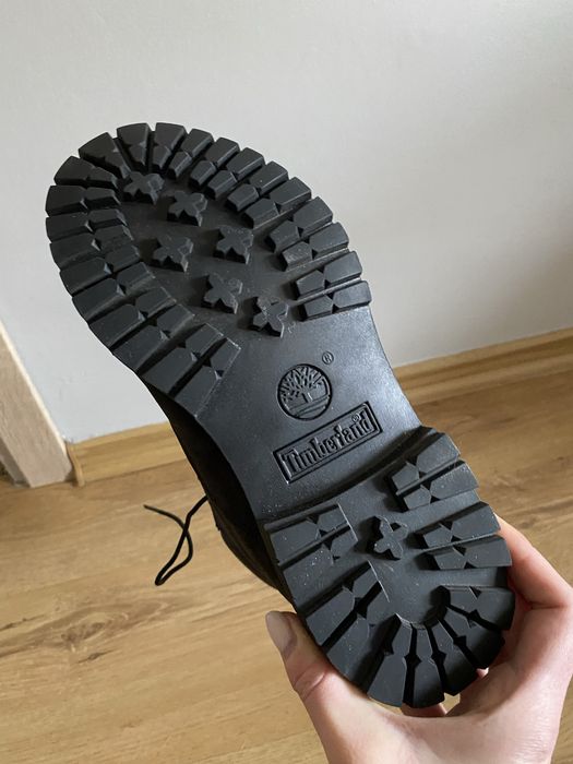 Botki skórzane trapery Timberland czarne 38,5