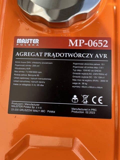Електрогенератор бензиновий Majster Polska 3000 Вт 7 к.с