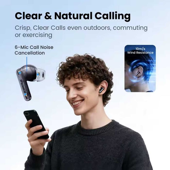 Навушники HAYLOU Flowbuds N55 LDAC Hi-Res Audio 54dB ANC IPX5 Black