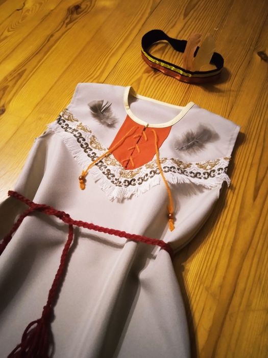 Nowy Strój Indianki 128 Pocahontas Indianka Turniczka i Opaska Bal