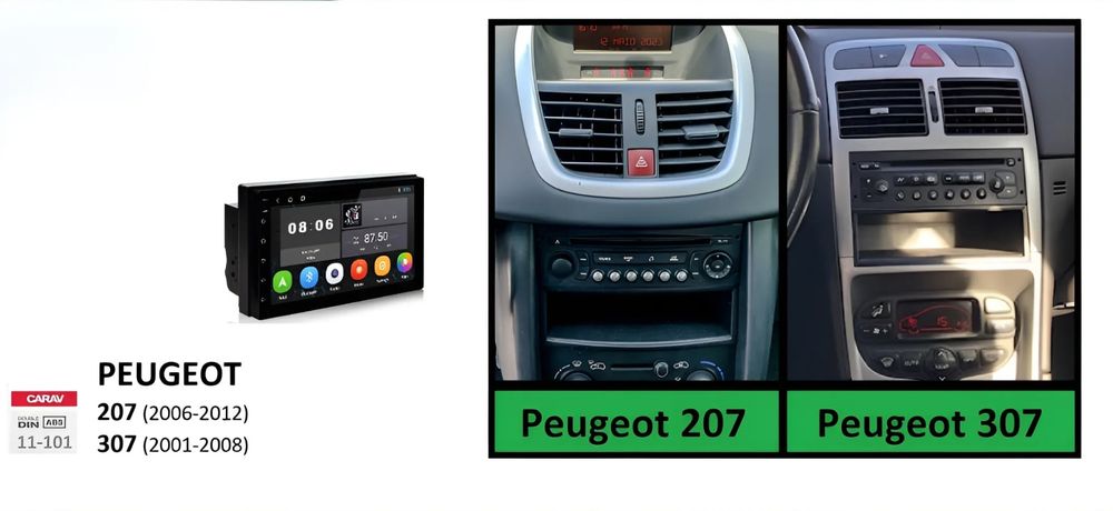 Radio Peugeot 207 / 307 + Android 4 GB RAM + 32 GB ROM + GPS + Carplay