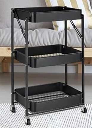 Этажерка металлическая 3 ярусная на колесиках.
