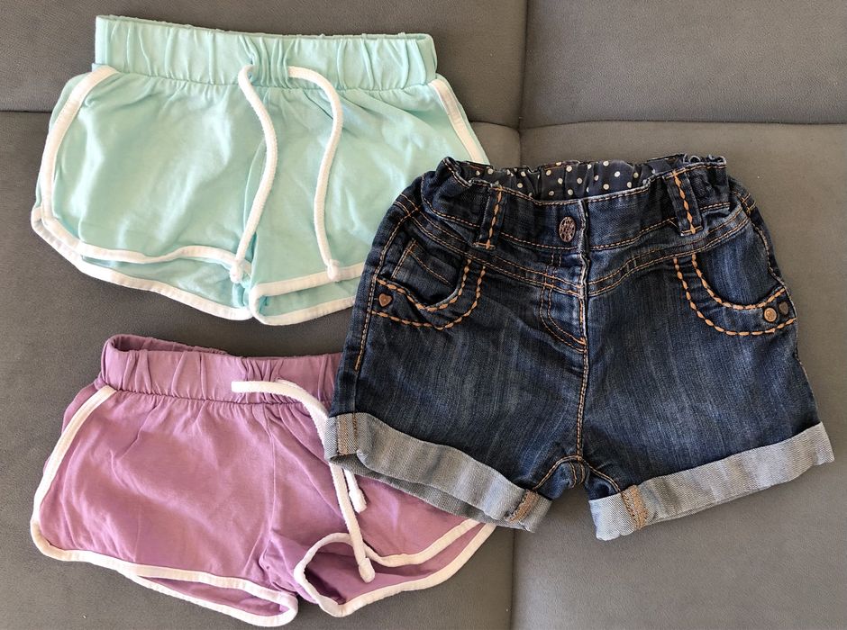 Spodenki krótkie dziewczęce szorty 3 szt. NEXT 86 12-18msc jak nowe