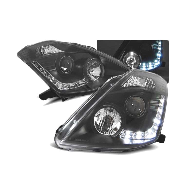 FARÓIS LED NISSAN 350Z 03-05 PRETO