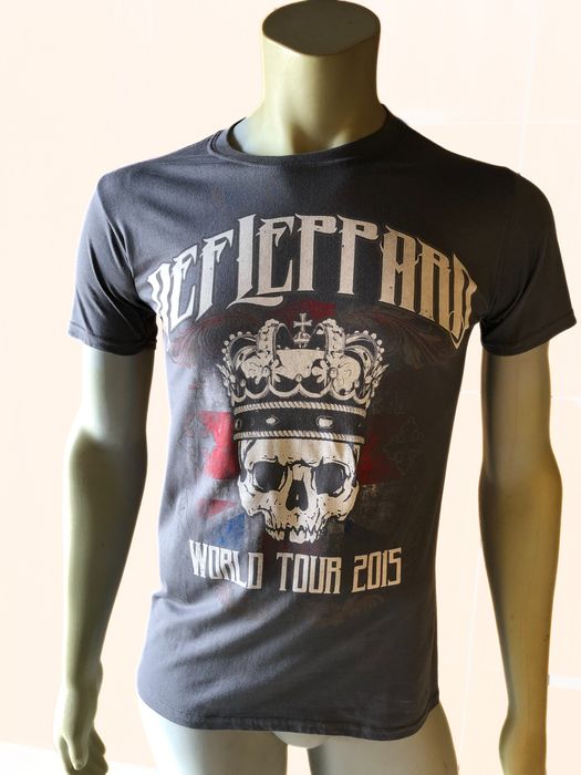 T-shirt koszulka rockowa Szara Męska def leppard world tour 2015 M