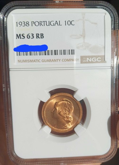 Moeda 10 centavos 1938 MS63 NGC