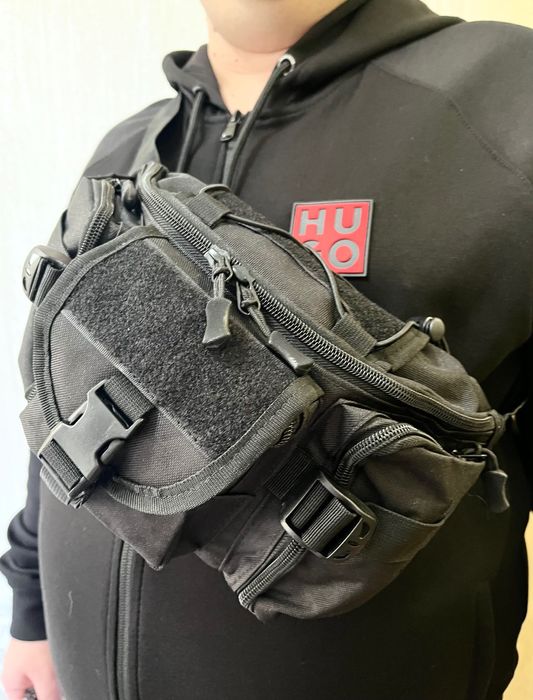 Сумка, укріплена. Брутальна чорна. Тактична, тактическая черная