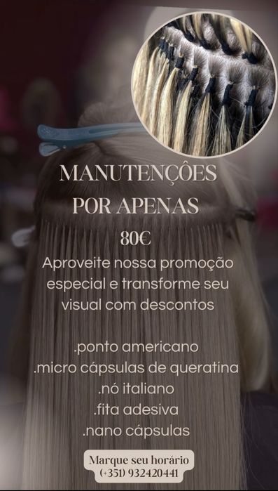 Manutencoes de extensoes de mega hair