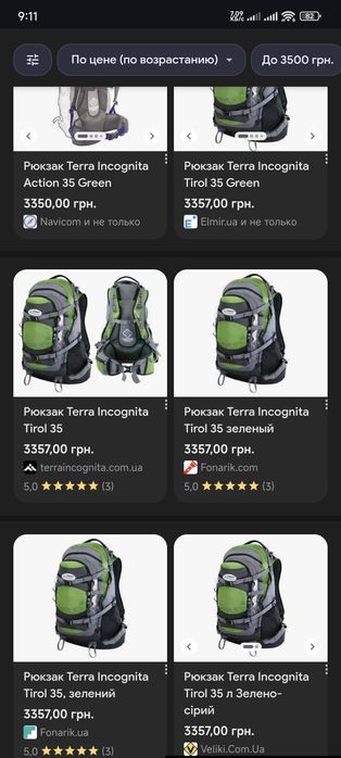 Рюкзак туристический Terra Incognita Tirol 35 green  gray  тактический