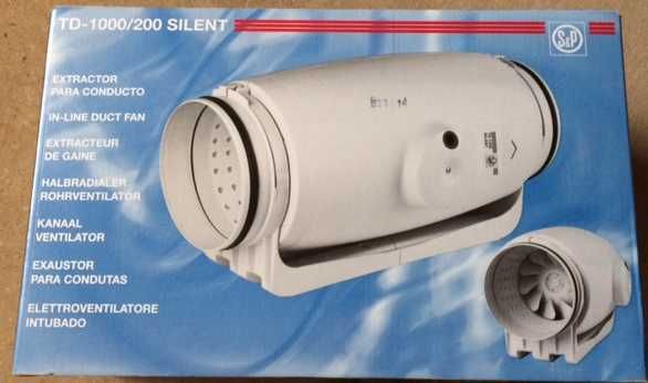Ventilador Soler Palau S&P TD-1000/200 SILENT 3V em linha - NOVO