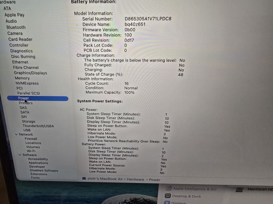 MacBook Air 15” M4 (2024) 24GB/512GB • USA • gwarancja do 09/2026 •