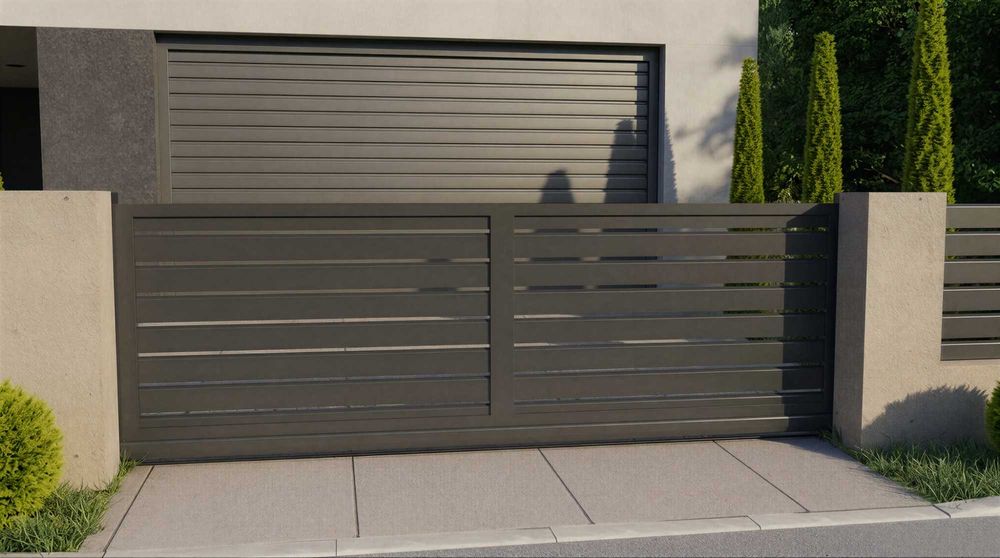 Bramy brama ogrodzeniowa przesuwna Aluminiowa Malowana proszkow RAL