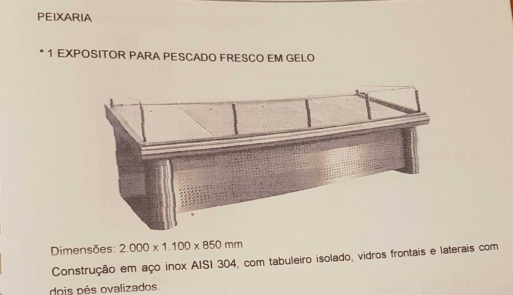 Expositor Peixaria e Mesa de preparação