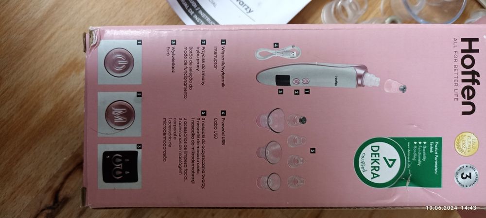 Urządzenie do oczyszczania twarzy hoffen mikrodermabrazja