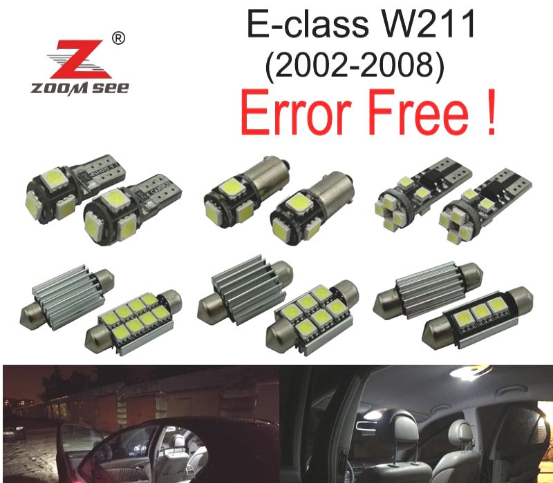 KIT COMPLETO DE 25 LÂMPADAS LED INTERIOR MERCEDES E CLASE W211 E320 E350 E430 E500 E55 AMG 02-08