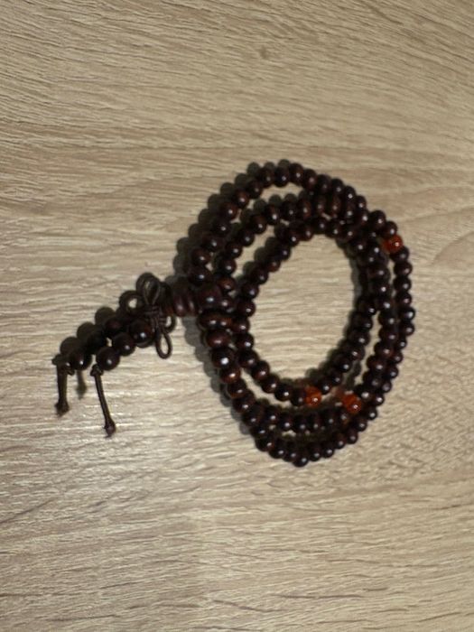 Mala czarnoczerwona  różaniec buddyjski sznur modlitewny 108 mała