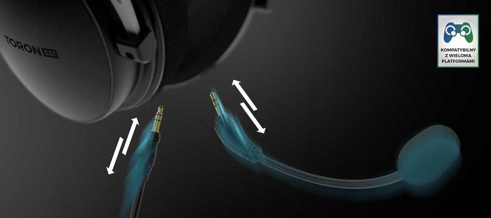 Nowe Słuchawki Gamingowe Przewodowe Nauszne Z Mikrofonem Odpinanym Multiplatformowe Do PC PS4 PS5 Xbox Switch Czarne 50mm