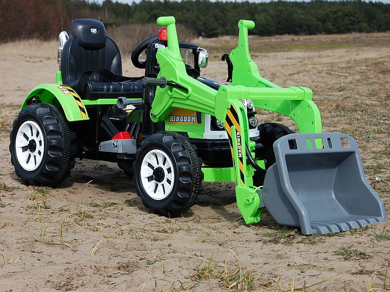 MOCNY TRAKTOR Z ŁYŻKĄ KINGDOM na akumulator 2x45W +pasy bezpieczeństwa