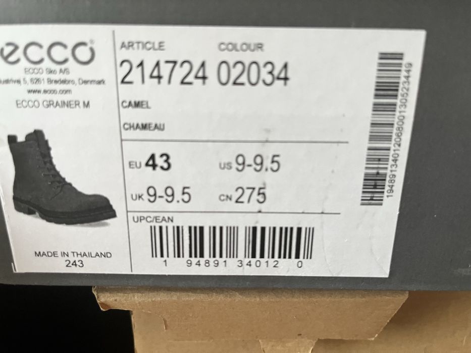 Ботинки зимние  ecco