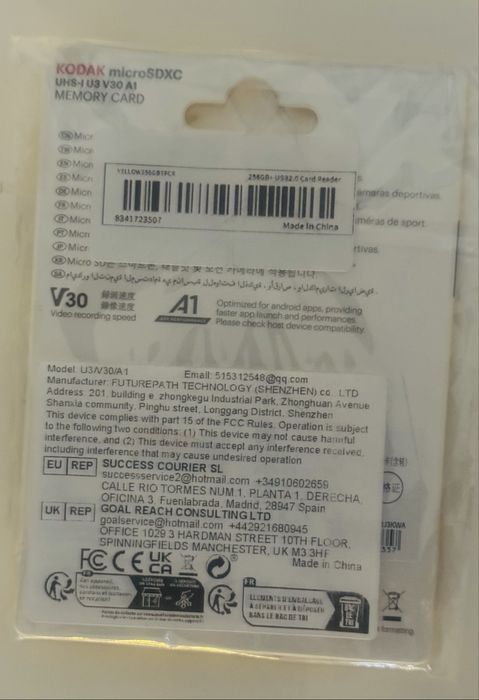 karty pamięci micro SD Kodak 256GB