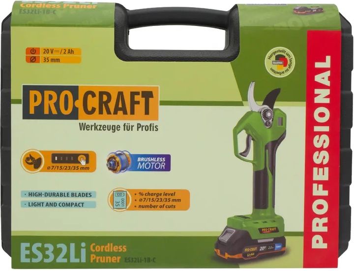 Акумуляторний секатор Procraft ES32Li (1 акб та зп)