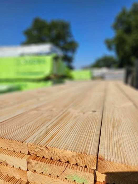 Deska tarasowa sosna | 27x145mm AB | ryflowana gładka