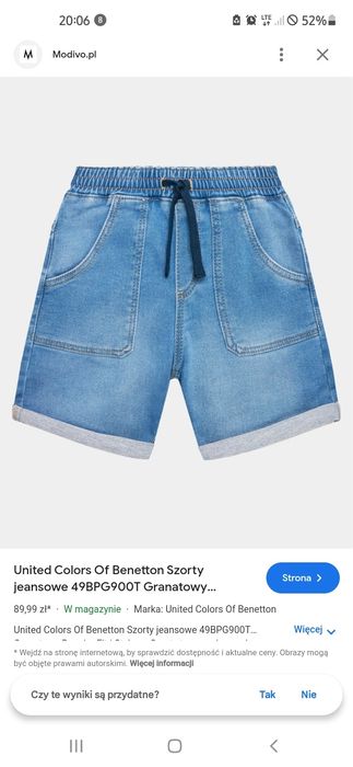Chłopięce szorty jeansowe 140