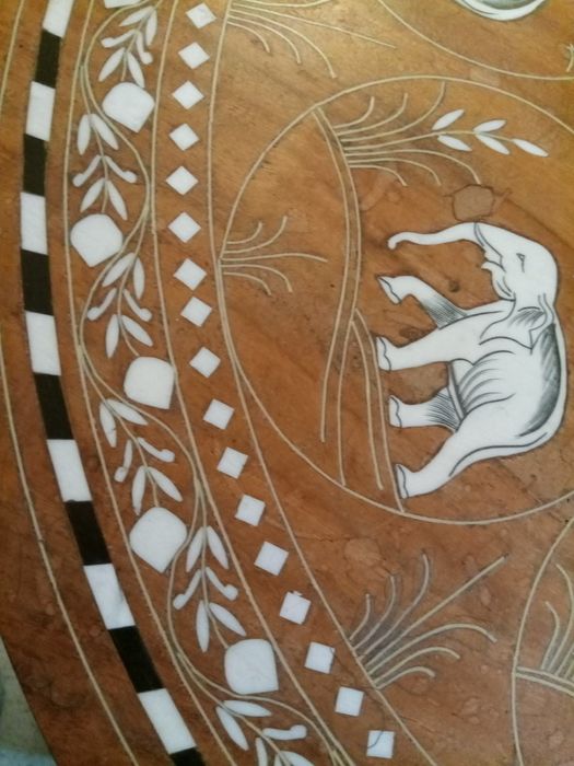 Vintage floor-standing table or side table with inlays64309579978371124