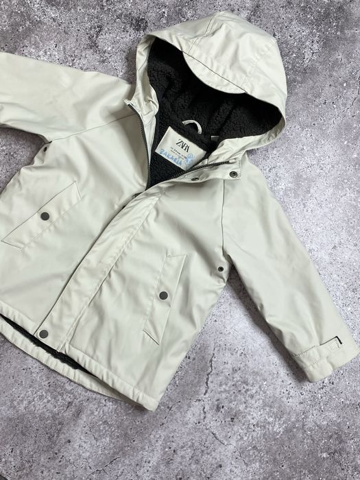 Детская 3-4 года теплая курточка парка Zara курточка на флисе дождевик