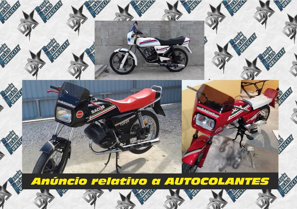 Autocolantes SIS - Sachs Fuego - preta/vermelha/branca
