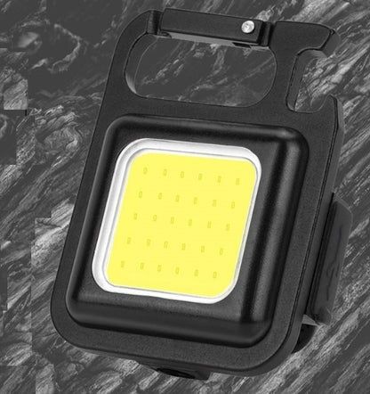 Акумуляторний LED ліхтарик-брелок COB з карабіном та відкривачкою (2 шт.)