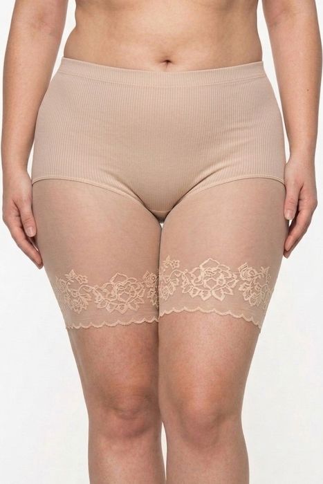 Шорти від натирання стегон Plus Size, бамбукові панталони. Жіночі захисні шортики з мереживом під сукню, великі розміри. Труси від натирання.