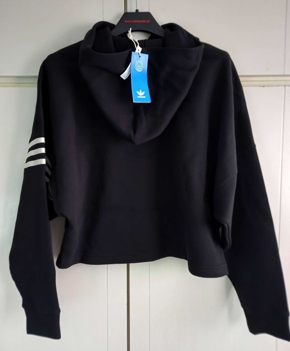 adidas czarna luźna bluza z kapturem rozmiar M