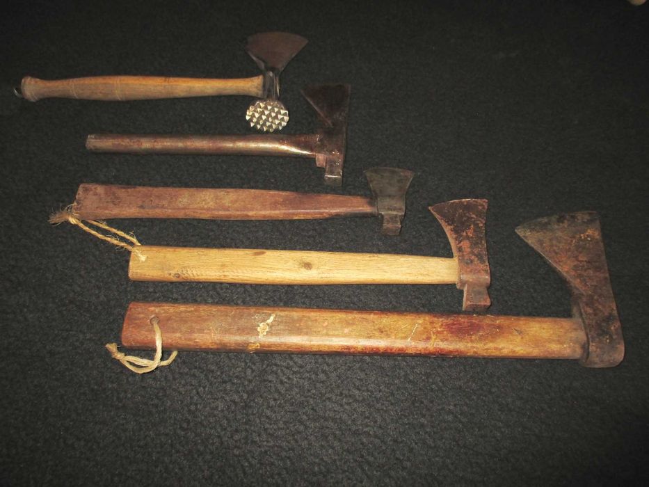 Conjunto de Utensílios Antigos de Cozinha Talho Madeira e Metal