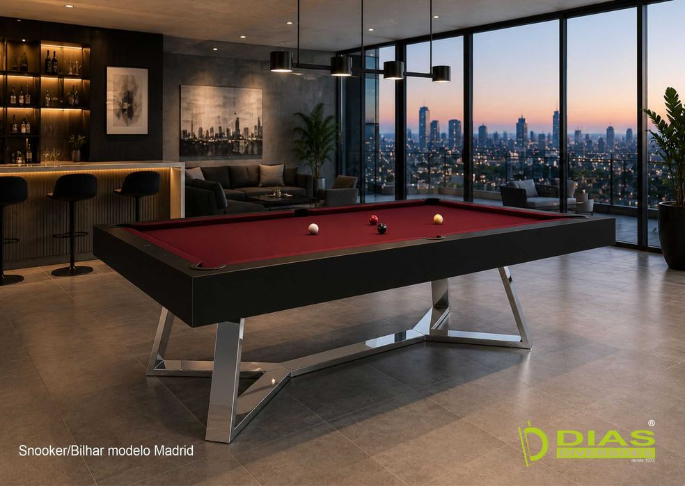 Novos - Snooker/Bilhar  modelo "Madrid" (Tampo Opcional)