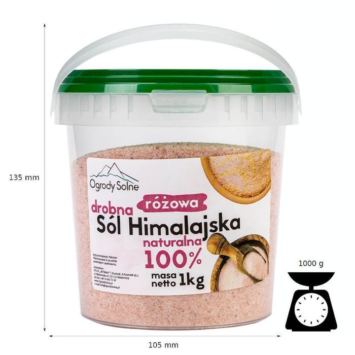 Sól w wiaderku - himalajska różowa drobna - 1 kg