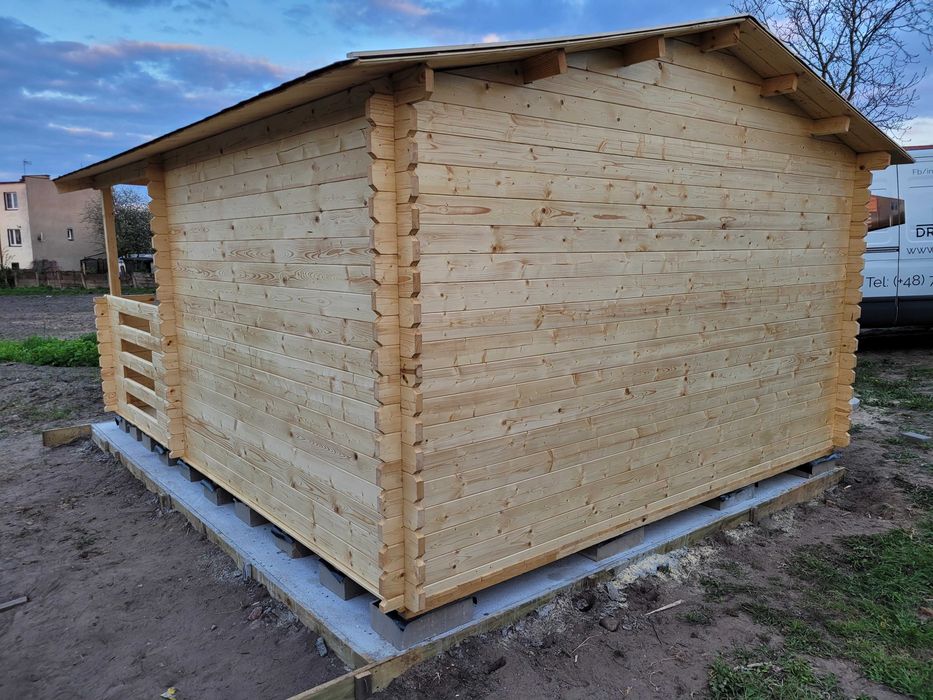 od ZARAZ*masywny domek letniskowy + taras*5x4*20 m2*grubość ścian 34mm