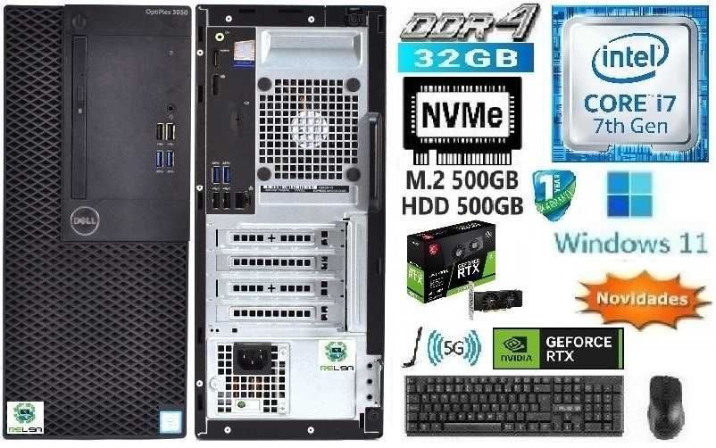 PC/Tower Gamer 7th Gen | i7-7700-3.6GHz | 32GB | NVMe 512GB + HDD 500GB | RTX 3050-6GB | 5G+BT | Win1164740064797825122