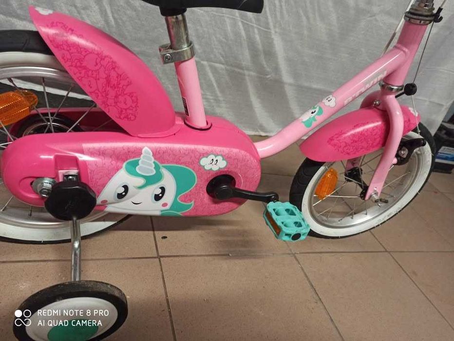 Rowerek Dzieciecy 14 cali Btwin + Kółka Boczne, i Kask gratis--OKAZJA