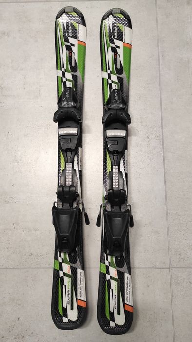 Narty dziecięce Elan 90 cm + wiązania + kijki 76 cm + gogle