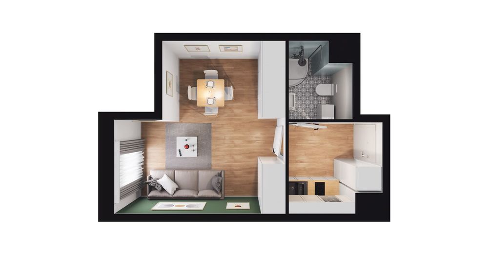 1-pokojowe mieszkanie 23 m² Bezpośrednio - Widok 2