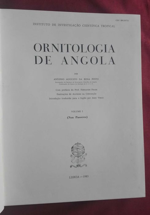 António Augusto Da Rosa Pinto-Ornitologia de Angola-1983