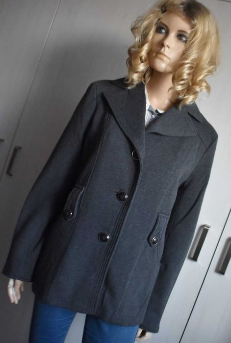 Płaszcz trencz S 36 M przejściowy ocieplany krótki bosmanka bawełniany