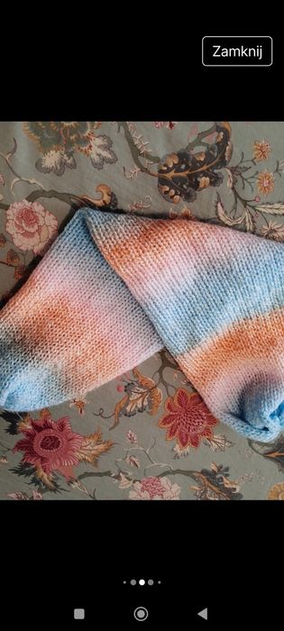 Nowa czapka cieniowana błękitna różowa podwójna