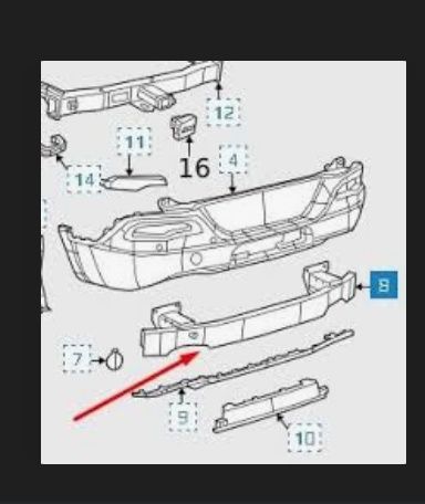 Підсилювач заднього бампера Jeep